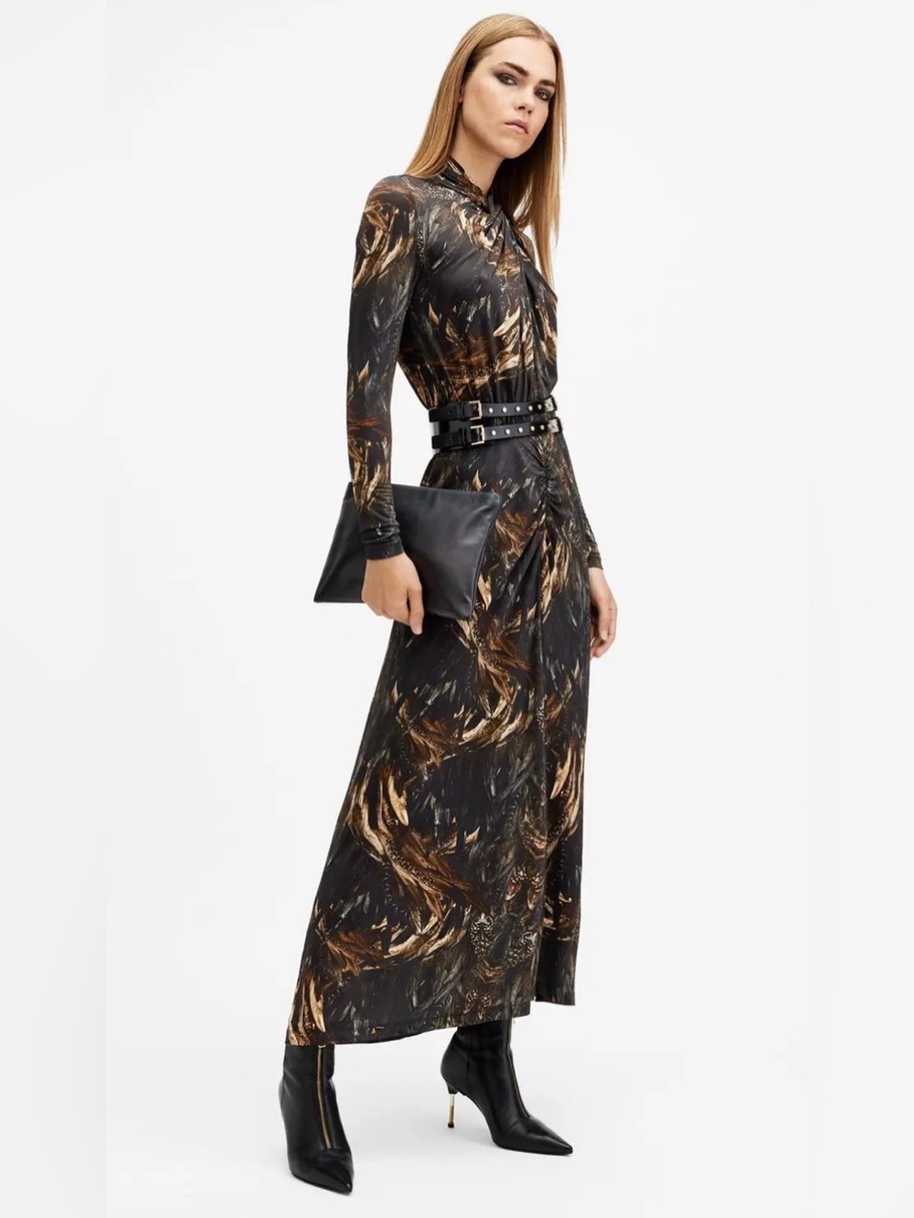All Saints Mina Slim Fit Maxi Dress